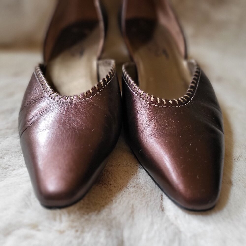 Women's Paloma Bronze Metallic D'Orsay Italian Pump Bronze Gold Accent 8M - Picture 5 of 7